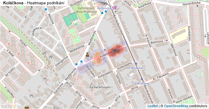 Koláčkova - mapa podnikání