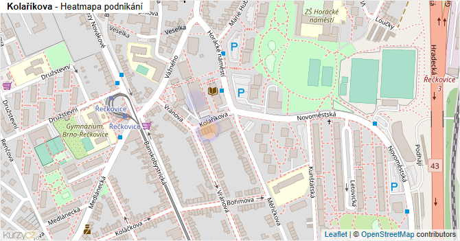 Kolaříkova - mapa podnikání