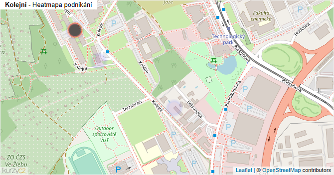 Kolejní - mapa podnikání