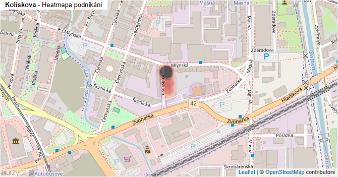 Kolískova - mapa podnikání