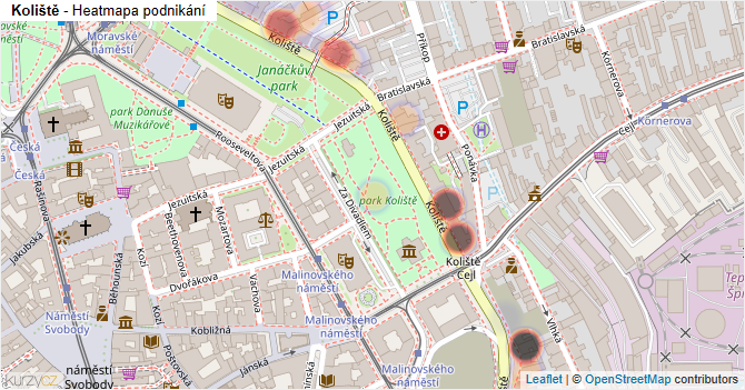 Koliště - mapa podnikání