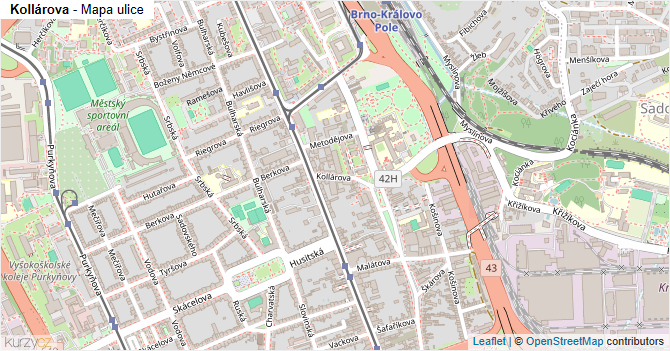 Kollárova - mapa ulice