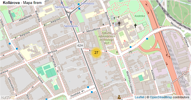 Kollárova - mapa firem