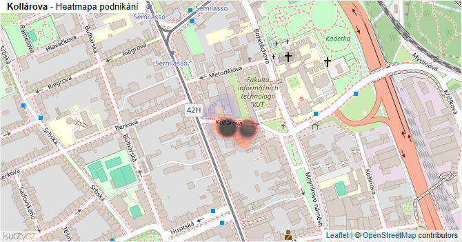 Kollárova - mapa podnikání