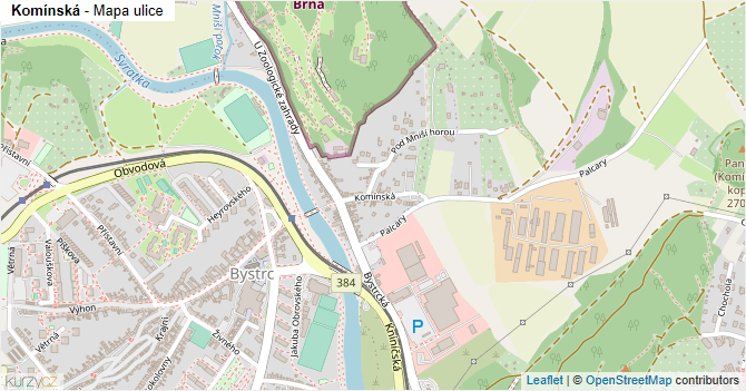 Komínská - mapa ulice