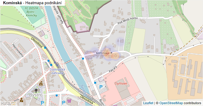 Komínská - mapa podnikání