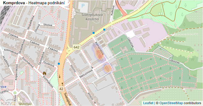 Komprdova - mapa podnikání