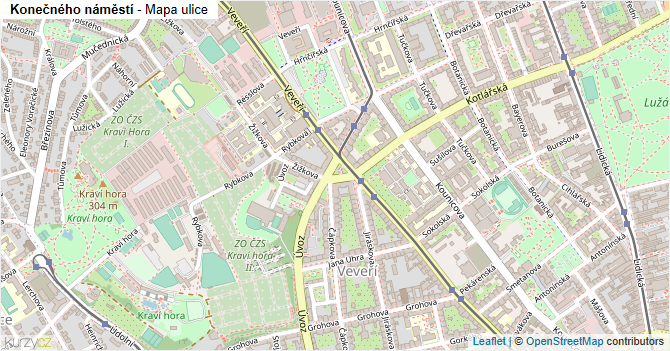 Konečného náměstí - mapa ulice