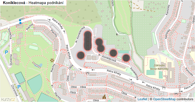 Koniklecová - mapa podnikání