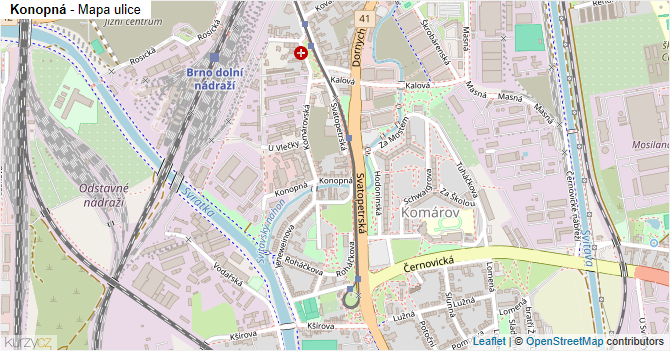 Konopná - mapa ulice