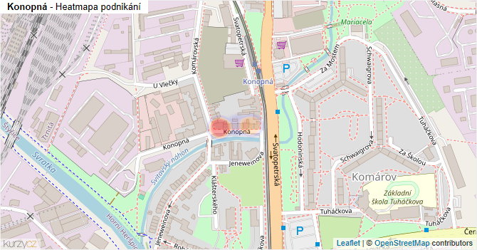 Konopná - mapa podnikání