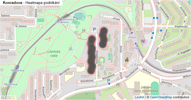 Konradova - mapa podnikání