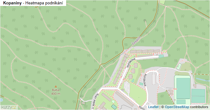 Kopaniny - mapa podnikání