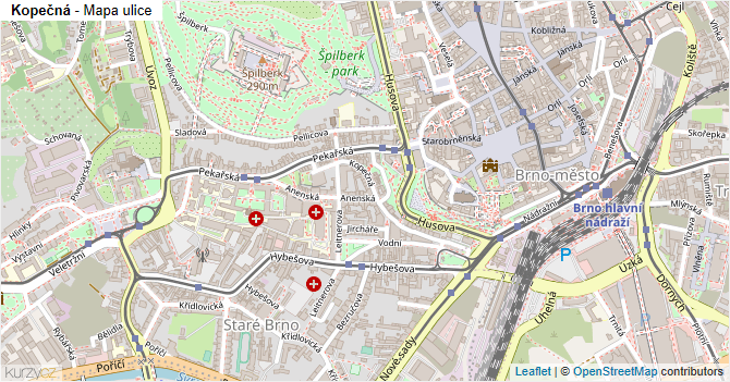 Kopečná - mapa ulice