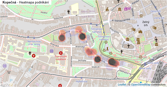 Kopečná - mapa podnikání