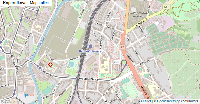 Koperníkova - mapa ulice