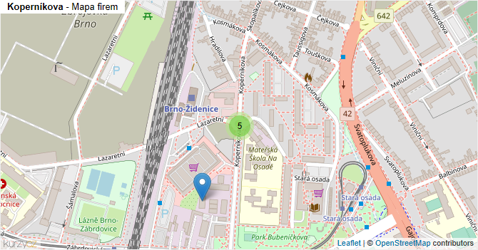 Koperníkova - mapa firem