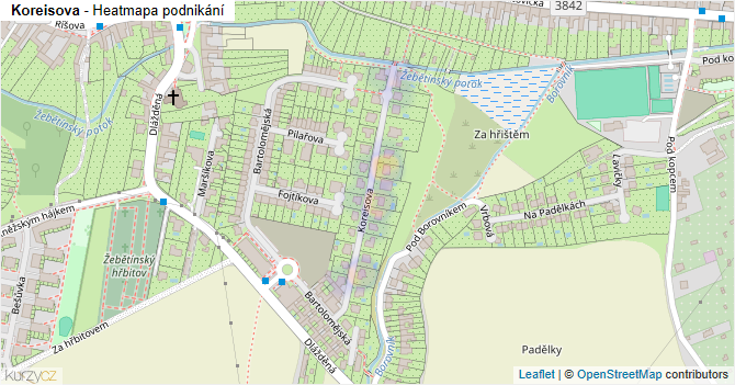 Koreisova - mapa podnikání