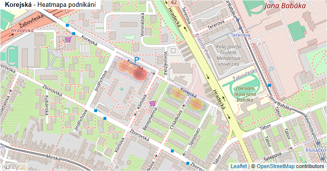 Korejská - mapa podnikání
