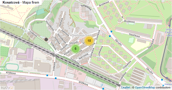 Kosatcová - mapa firem
