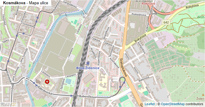 Kosmákova - mapa ulice