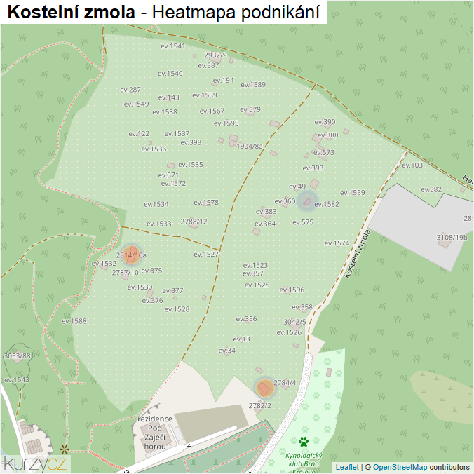 Mapa Kostelní zmola - Firmy v ulici.