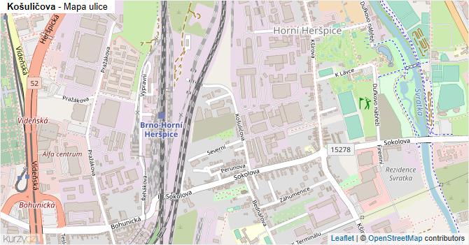 Košuličova - mapa ulice