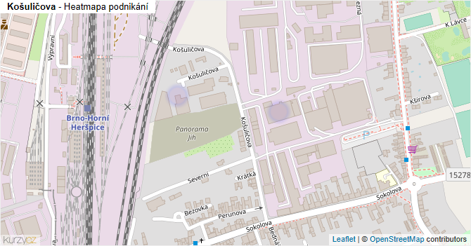 Košuličova - mapa podnikání