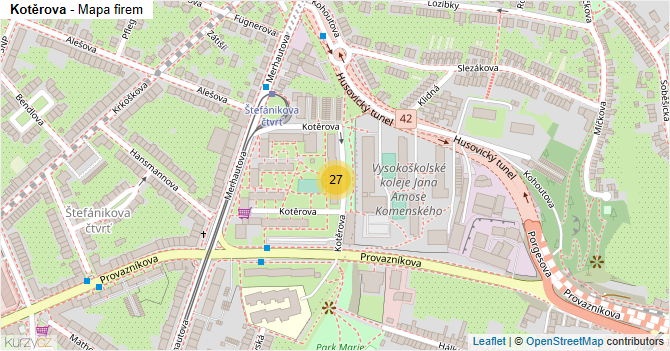 Kotěrova - mapa firem