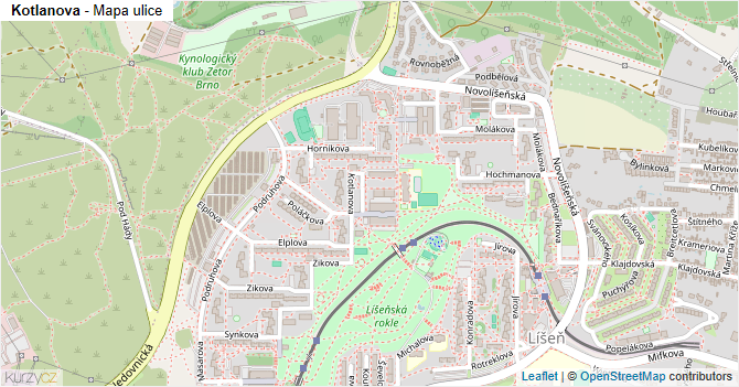Kotlanova - mapa ulice