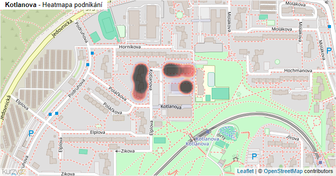 Kotlanova - mapa podnikání