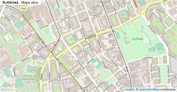 Kotlářská - mapa ulice