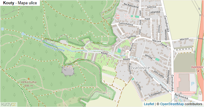 Kouty - mapa ulice
