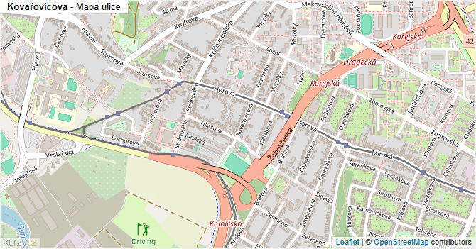 Kovařovicova - mapa ulice