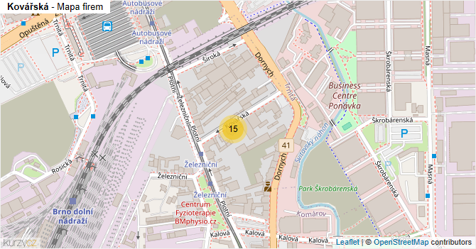 Kovářská - mapa firem