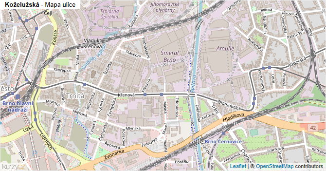 Koželužská - mapa ulice