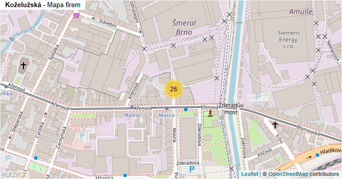 Koželužská - mapa firem
