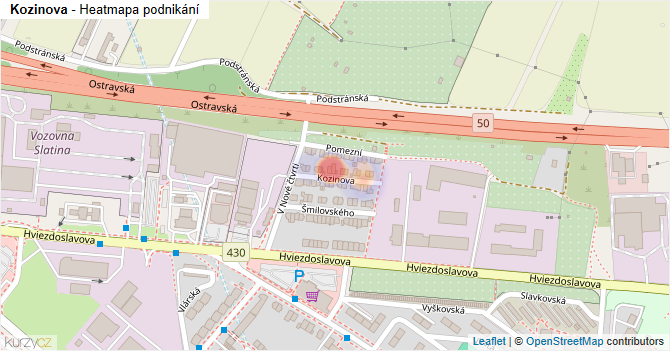 Kozinova - mapa podnikání