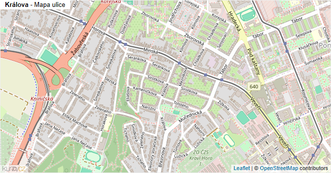Králova - mapa ulice