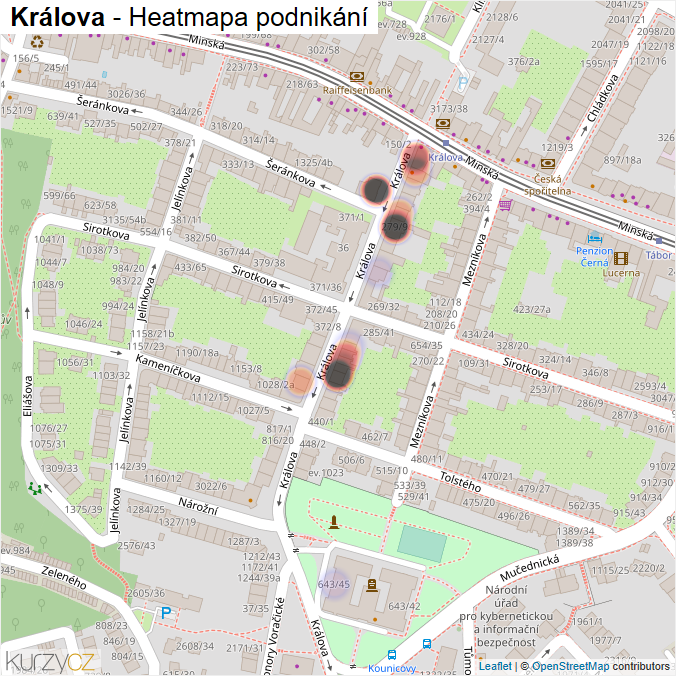 Mapa Králova - Firmy v ulici.