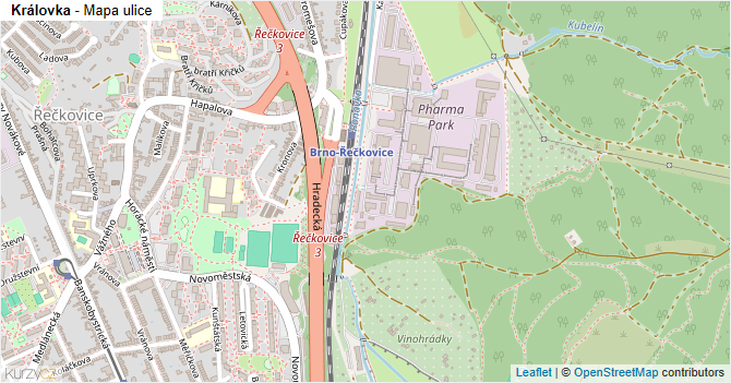 Královka - mapa ulice