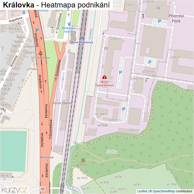 Mapa Královka - Firmy v ulici.