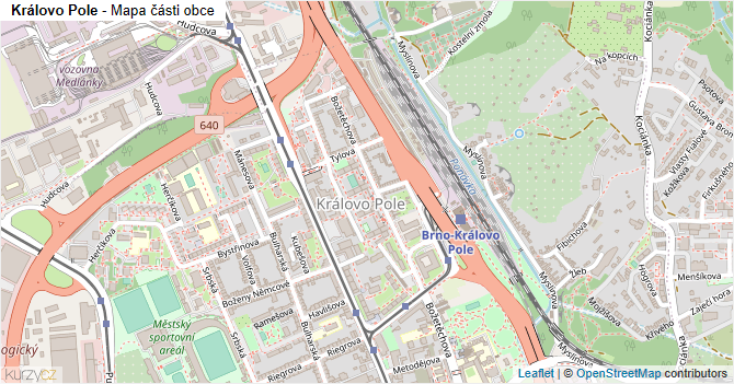 Královo Pole - mapa části obce