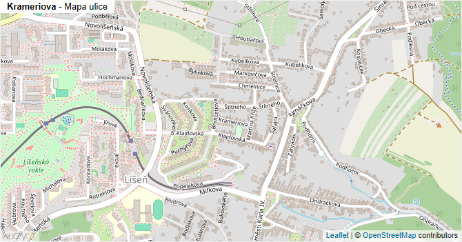 Krameriova - mapa ulice