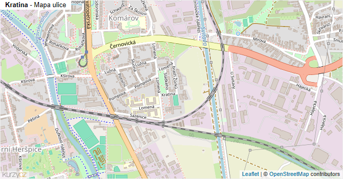 Kratina - mapa ulice