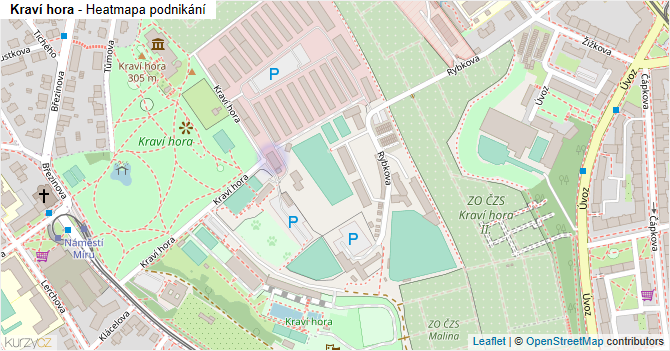 Kraví hora - mapa podnikání