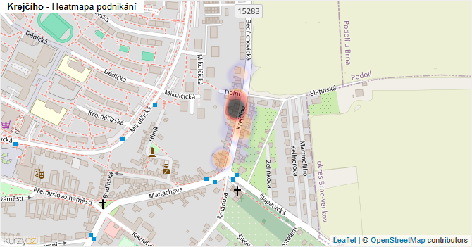 Krejčího - mapa podnikání