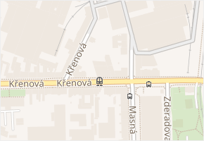 Křenová v obci Brno - mapa ulice