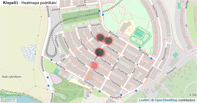 Křepelčí - mapa podnikání