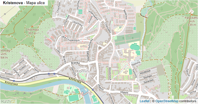 Kristenova - mapa ulice